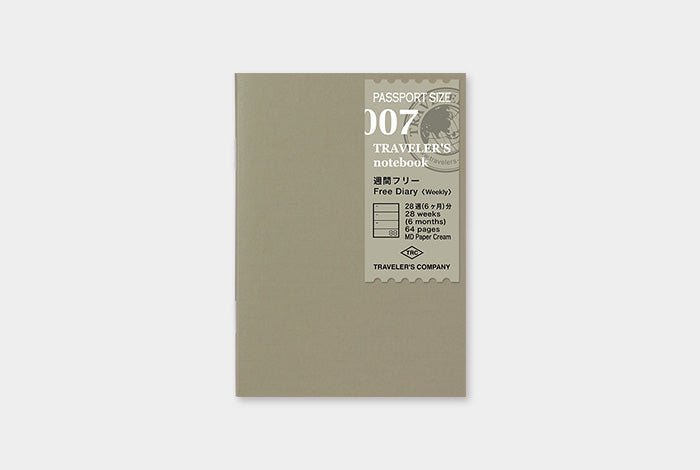 TRAVELER'S Passport Size Refill - Weekly - 007