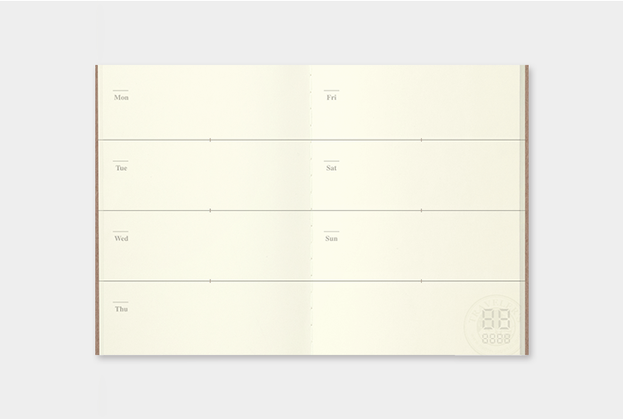 TRAVELER'S Passport Size Refill - Weekly - 007
