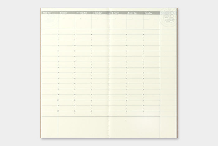 TRAVELER'S Regular Size Refill - Free Diary Weekly Vertical - 018