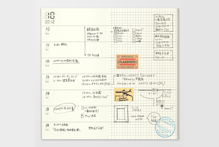 TRAVELER'S Regular Size Refill - Free Diary Weekly/Memo - 019