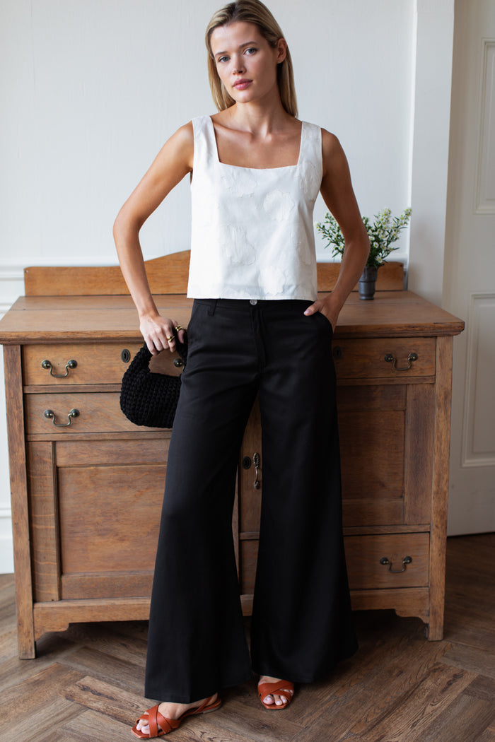 Tulip Trouser - Black Tencel