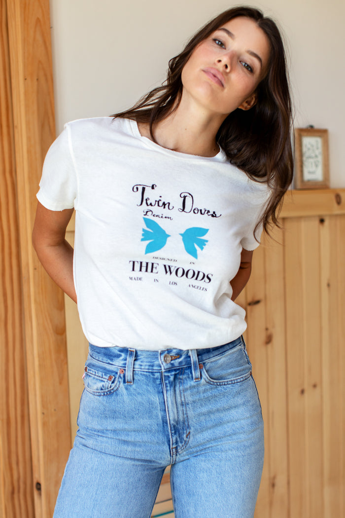 Twin Doves T-shirt - Ivory