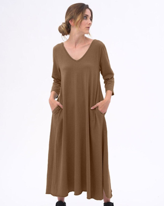 Scoop Neck 3/4 Sleeve Dress