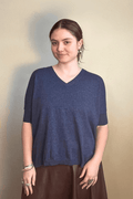 V-Neck Short Sleeve Sweater
