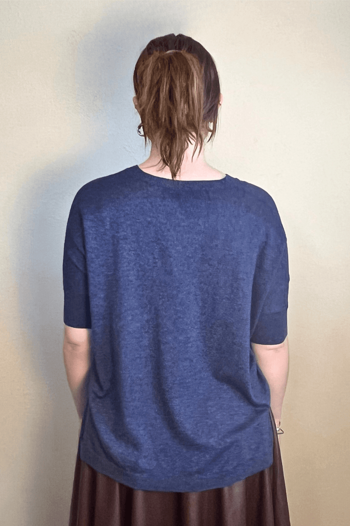 V-Neck Short Sleeve Sweater