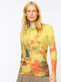 Vibrant Yellow Raw Edge Mesh T