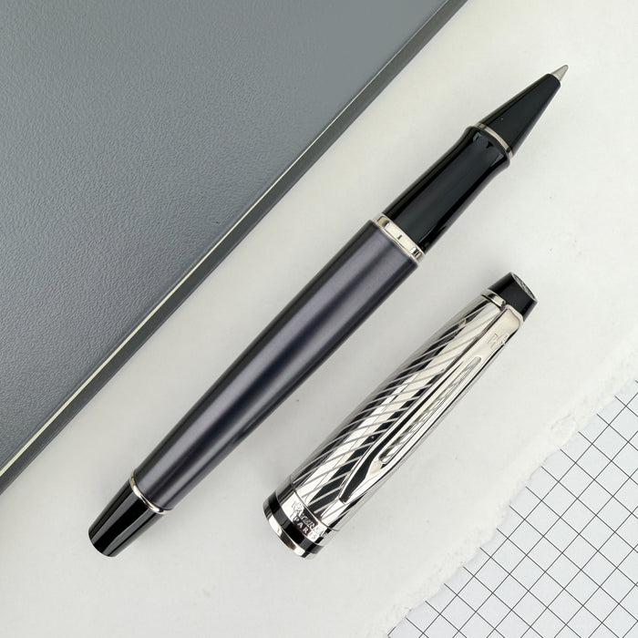Waterman Expert Deluxe Rollerball Pen - Metallic Stone Grey Lacquer