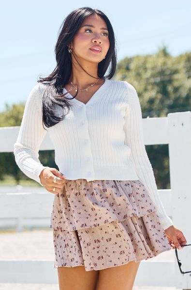 What You Needed Ivory Ribbed Cardigan