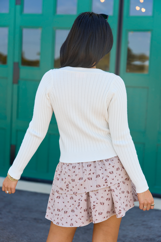 What You Needed Ivory Ribbed Cardigan