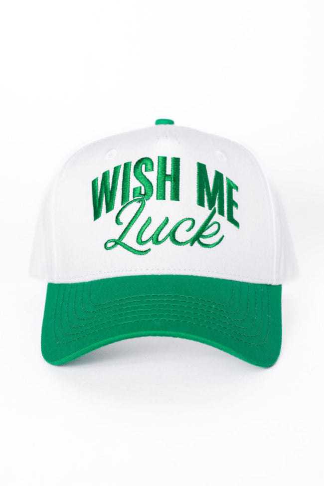 Wish Me Luck Dark Green and Khaki Trucker Hat FINAL SALE