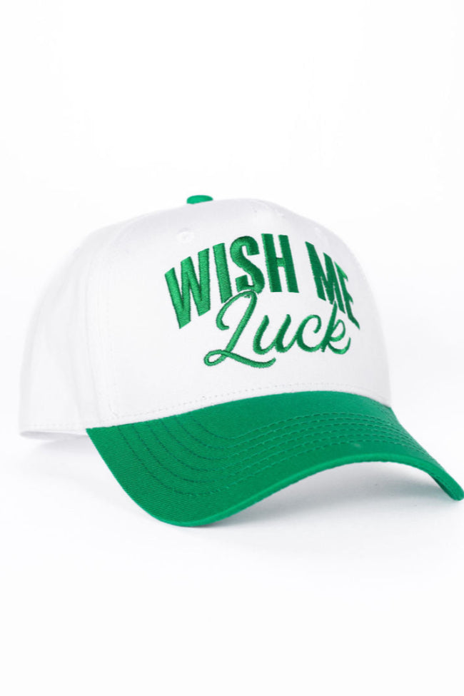 Wish Me Luck Dark Green and Khaki Trucker Hat FINAL SALE