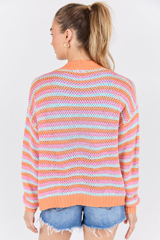 You're My Muse Pink, Orange, and Mint Multi Stripe Cardigan FINAL SALE