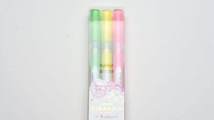 Zebra Glitter Highlighter, Kirarich, Pack of 3